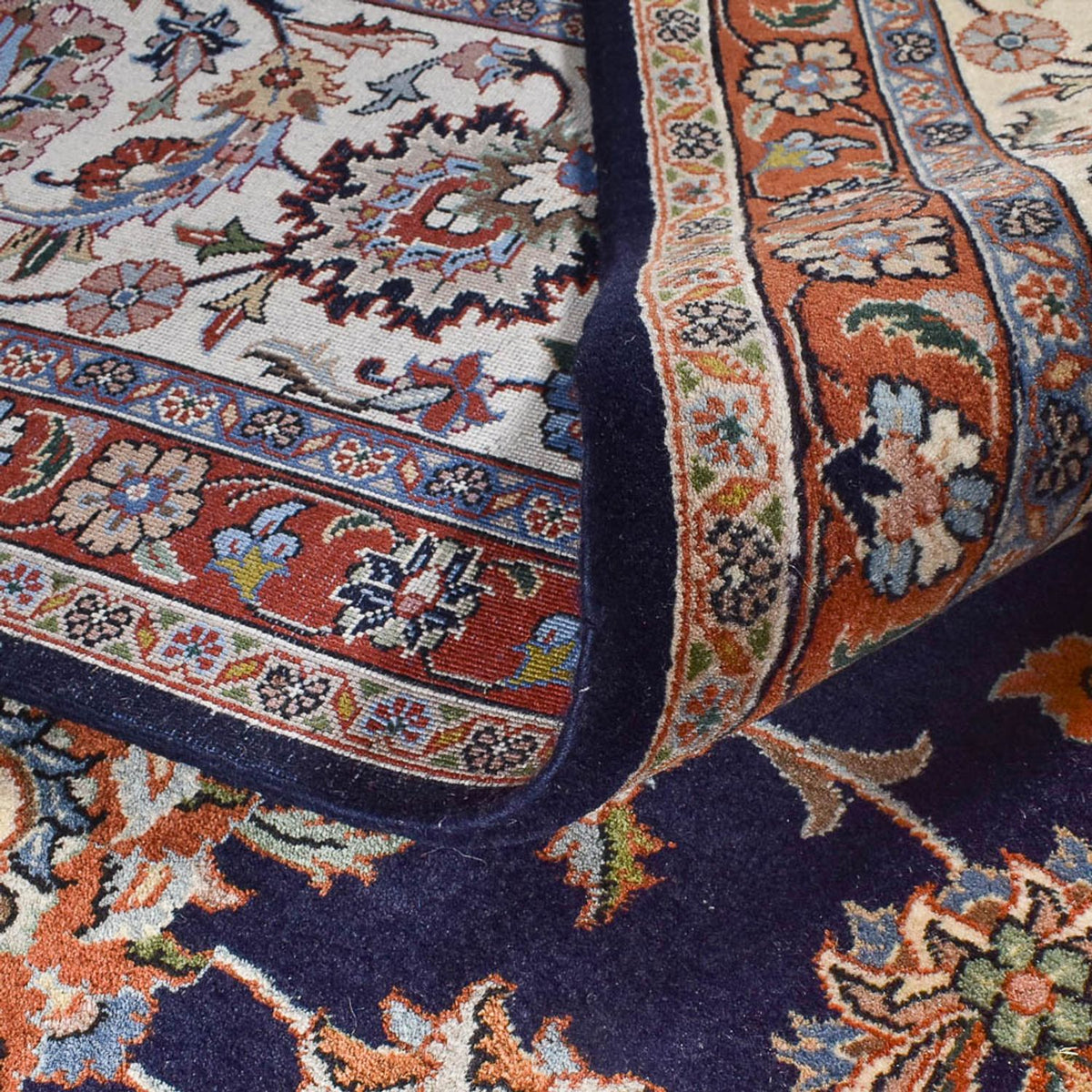 Alfombra persa - Clásica - Real - 400 x 298 cm - azul oscuro