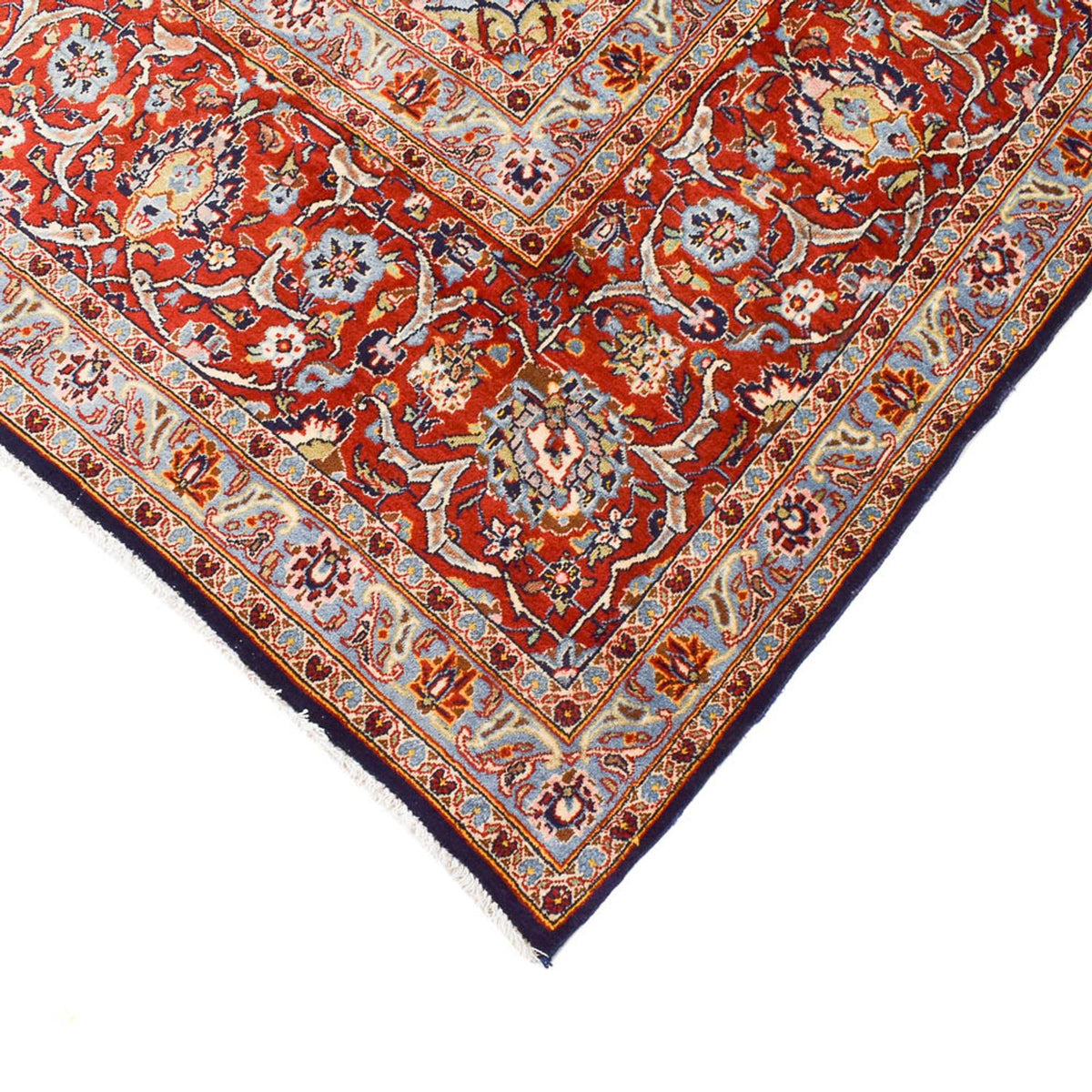 Alfombra persa - Keshan - 424 x 308 cm - azul oscuro
