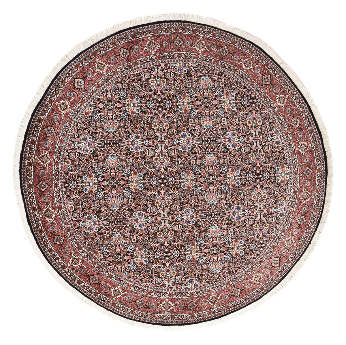 Alfombra persa - Bidjar - 240 x 240 cm - rojo oscuro