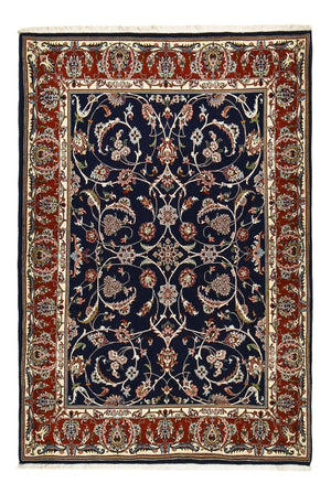 Alfombra persa - Ghom - 212 x 146 cm - azul oscuro