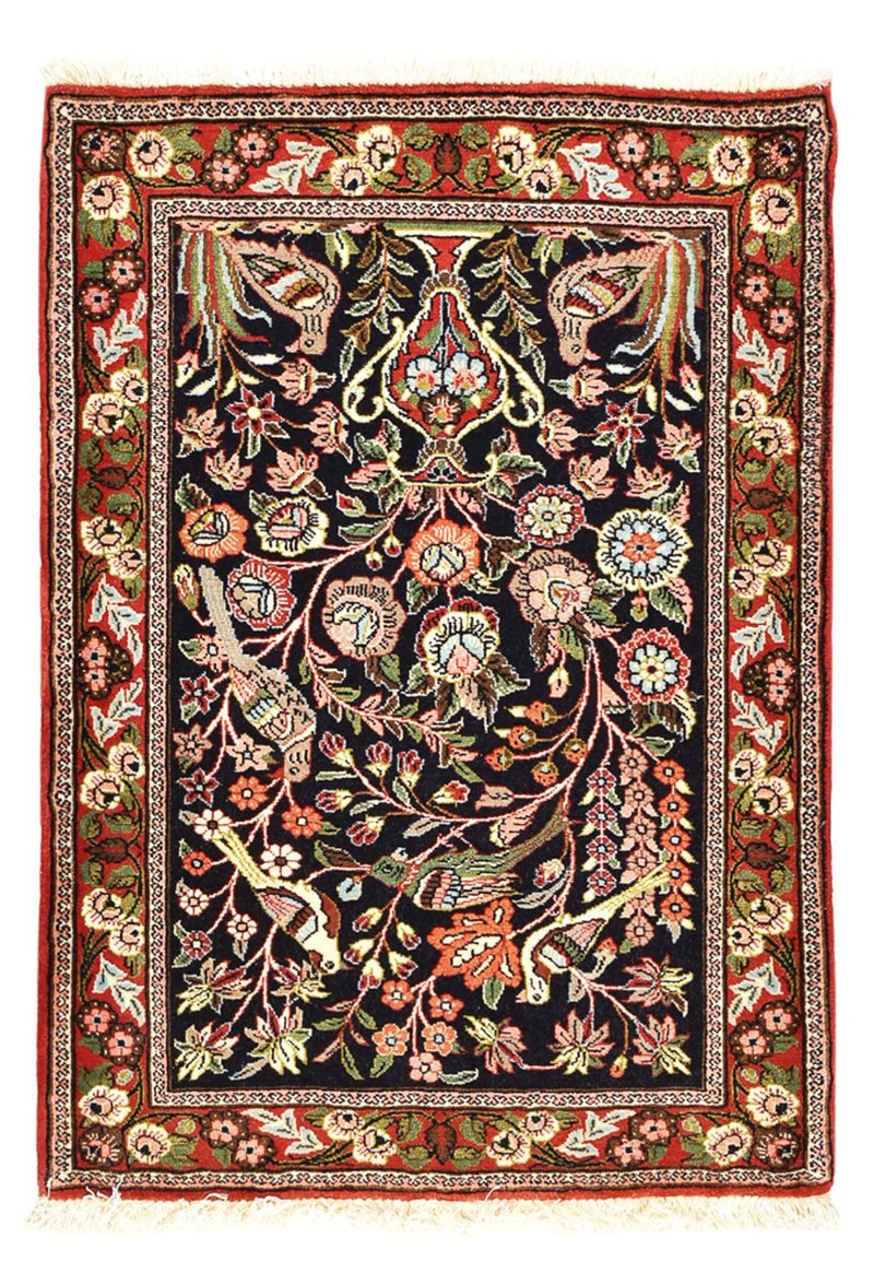 Alfombra persa - Ghom - 79 x 55 cm - multicolor