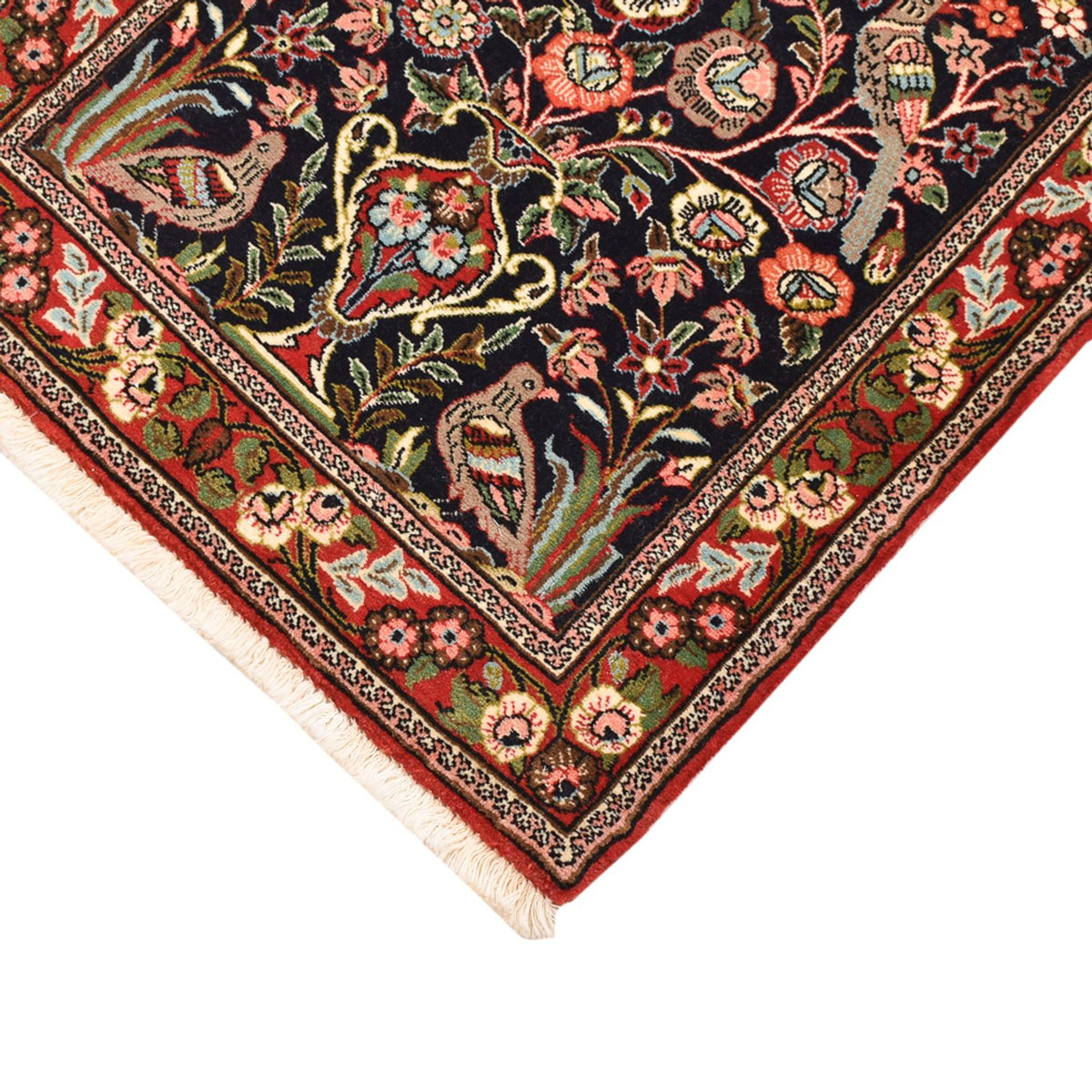 Alfombra persa - Ghom - 79 x 55 cm - multicolor