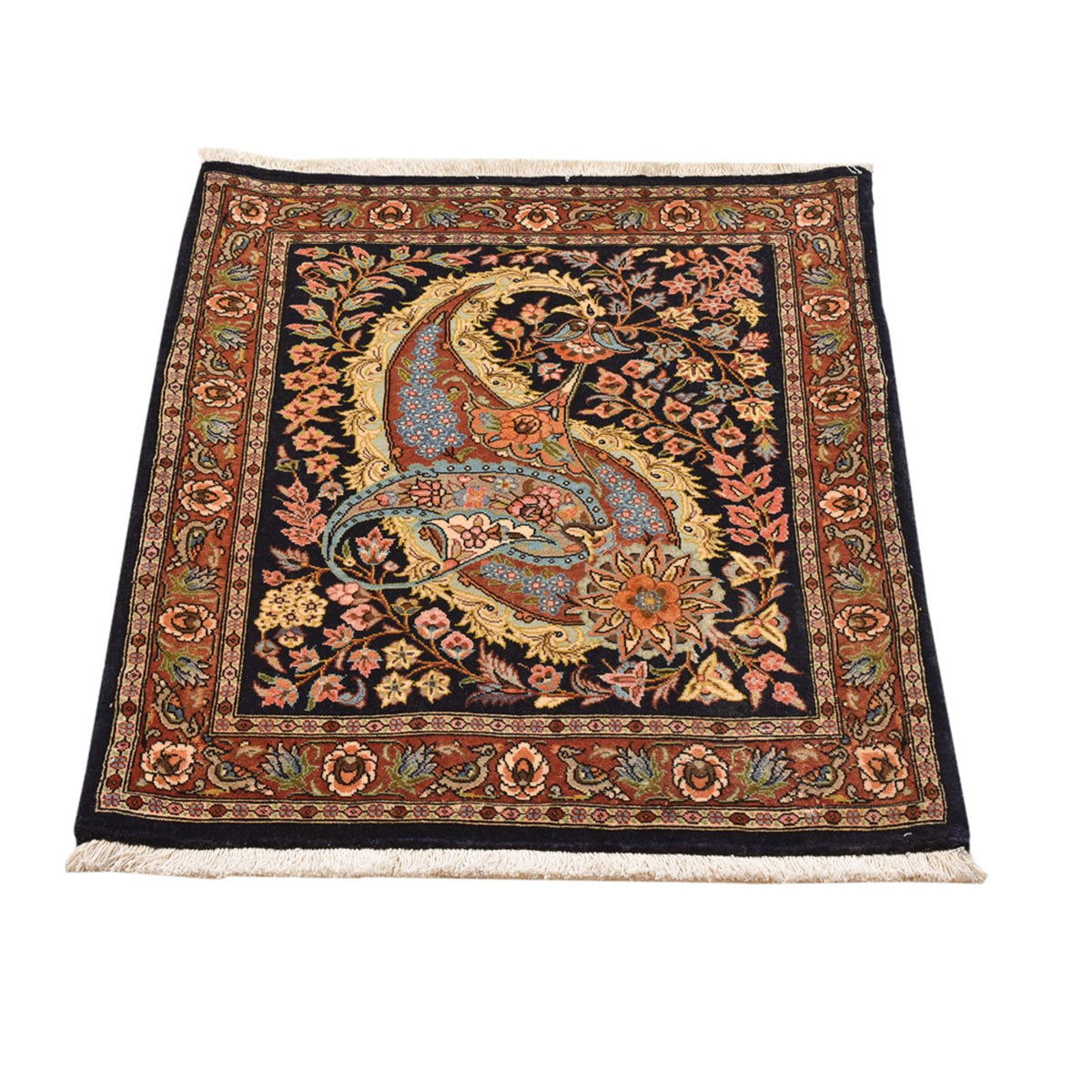 Alfombra persa - Ghom - 80 x 63 cm - multicolor