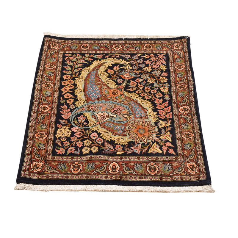 Alfombra persa - Ghom - 80 x 63 cm - multicolor