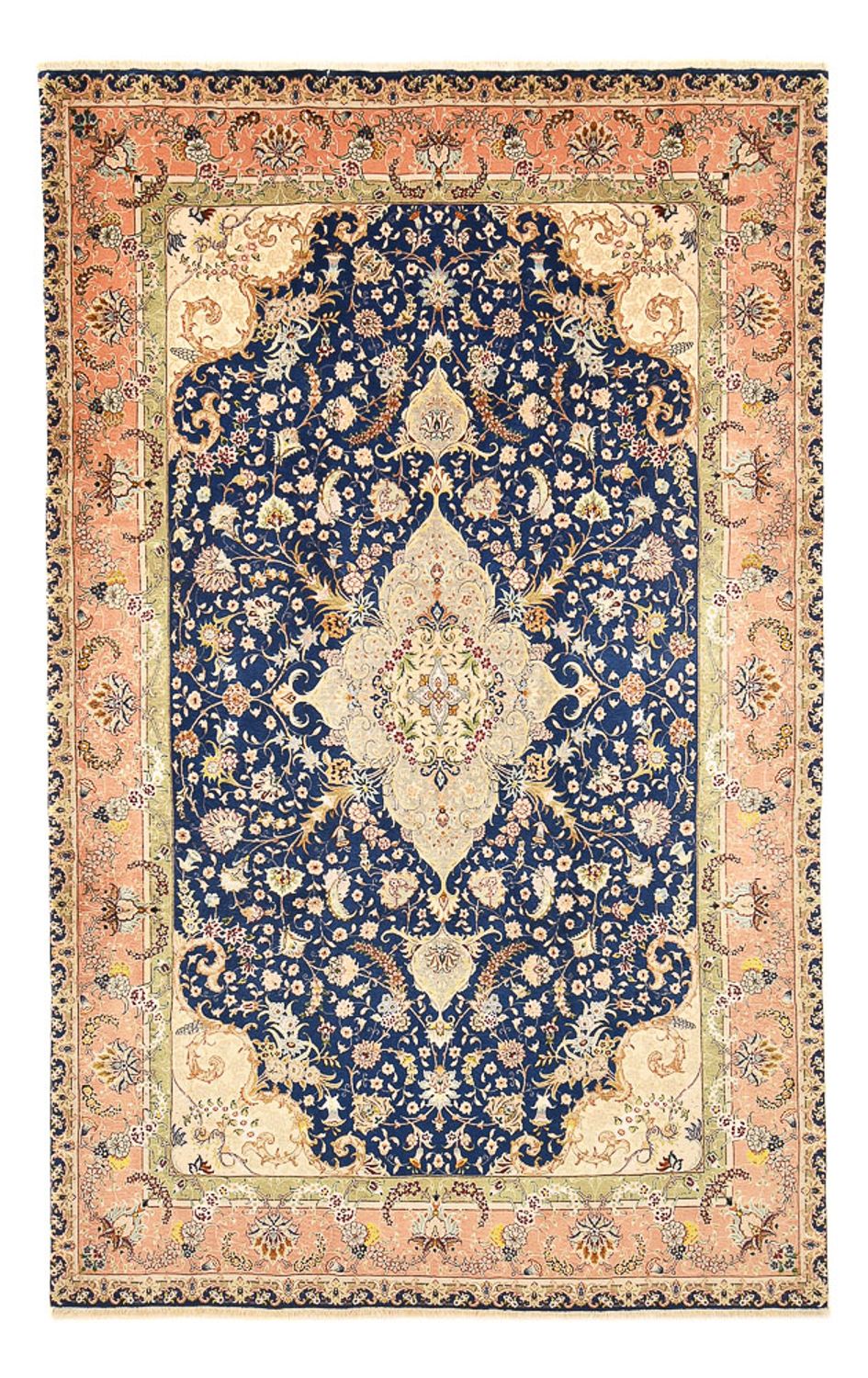 Alfombra Persa - Tabriz - Real - 304 x 189 cm - azul oscuro