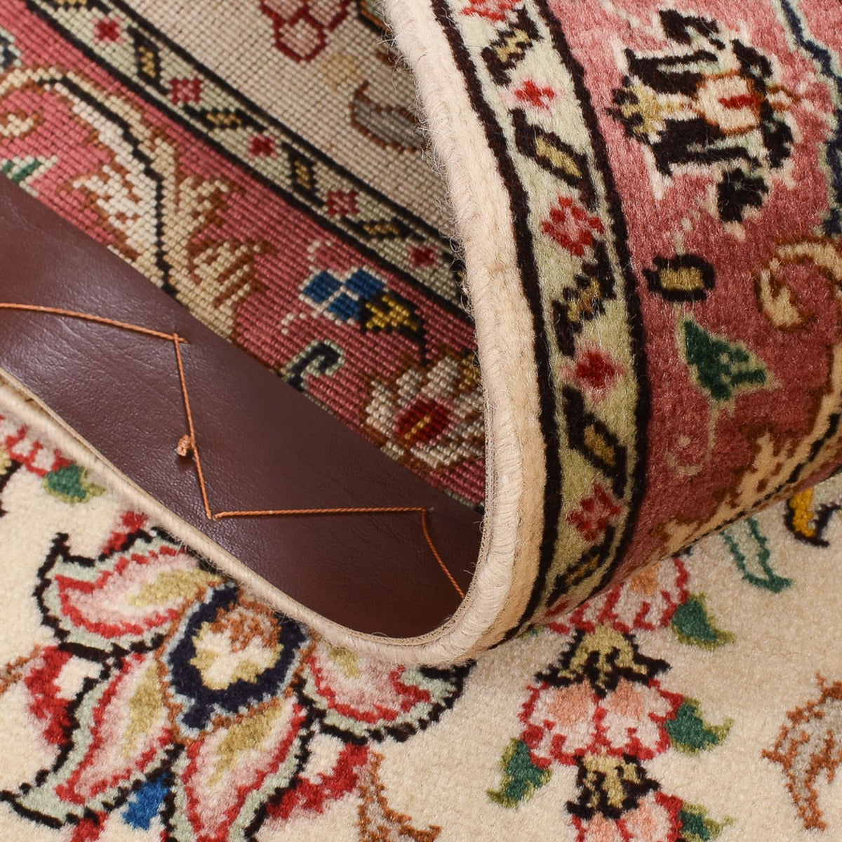 Alfombra de pasillo Alfombra Persa - Tabriz - Real - 286 x 70 cm - beige