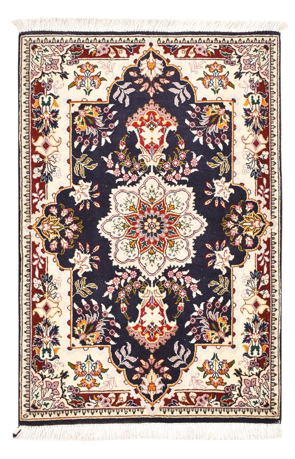Alfombra Persa - Tabriz - Real - 90 x 60 cm - azul oscuro