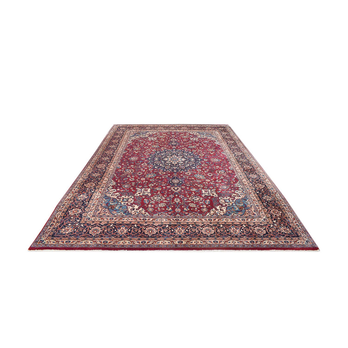 Alfombra persa - Keshan - 340 x 245 cm - rojo oscuro