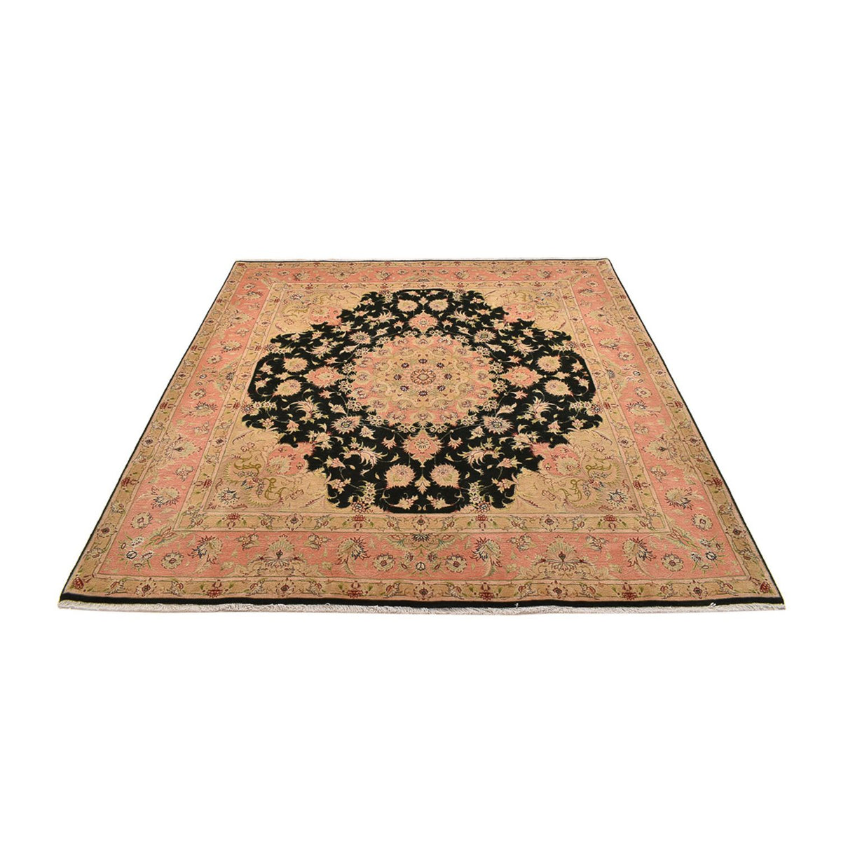 Alfombra Persa - Tabriz - Real cuadrado  - 202 x 196 cm - azul oscuro
