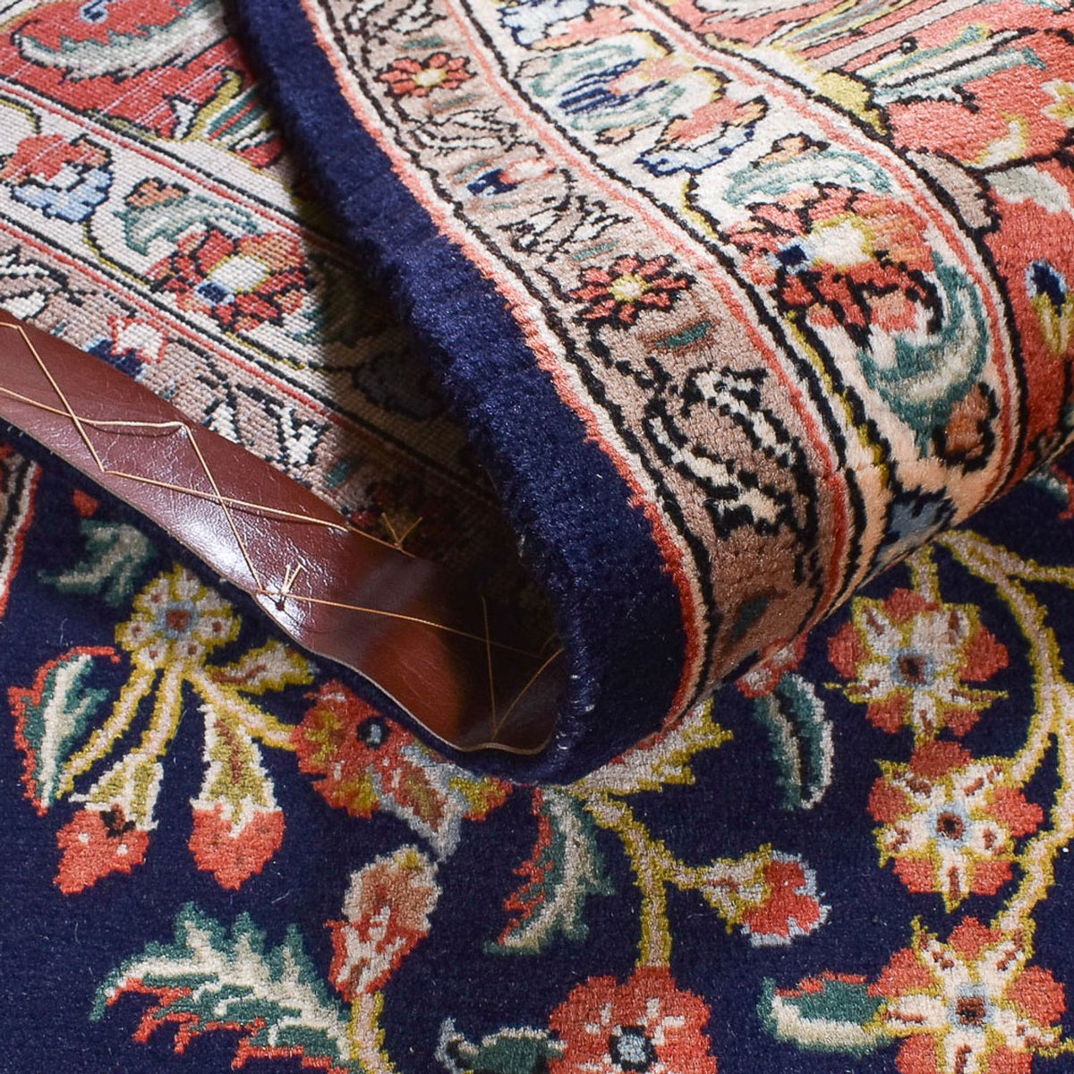 Alfombra persa - Keshan - 375 x 252 cm - azul oscuro
