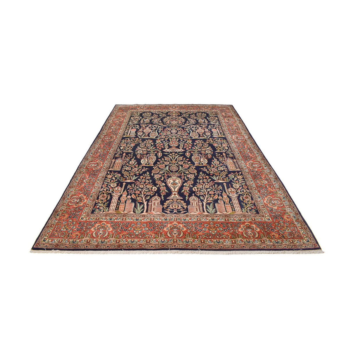 Alfombra persa - Keshan - 375 x 252 cm - azul oscuro