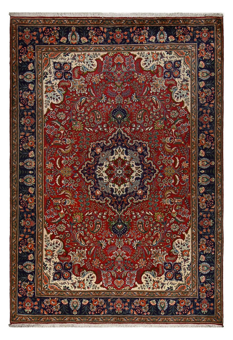 Alfombra persa - Tabriz - 290 x 203 cm - rojo burdeos