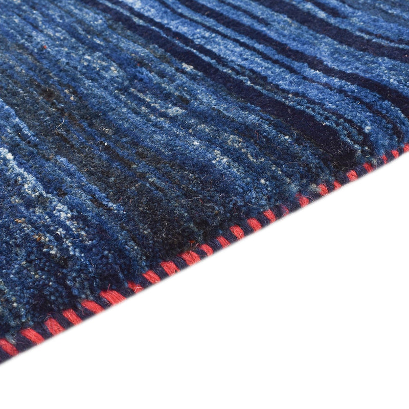 Alfombra Gabbeh - Loribaft Persa - 143 x 119 cm - azul oscuro