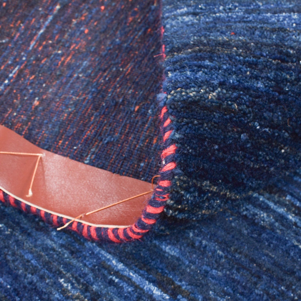 Alfombra Gabbeh - Loribaft Persa - 143 x 119 cm - azul oscuro