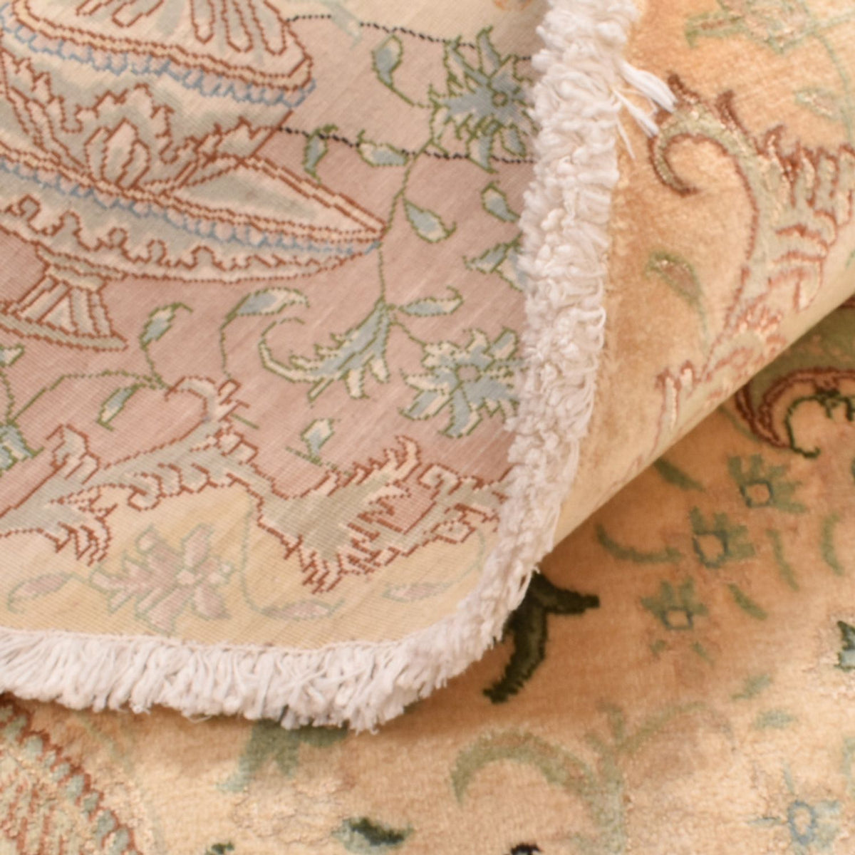 Alfombra Persa - Tabriz - Real redondo  - 200 x 200 cm - beige