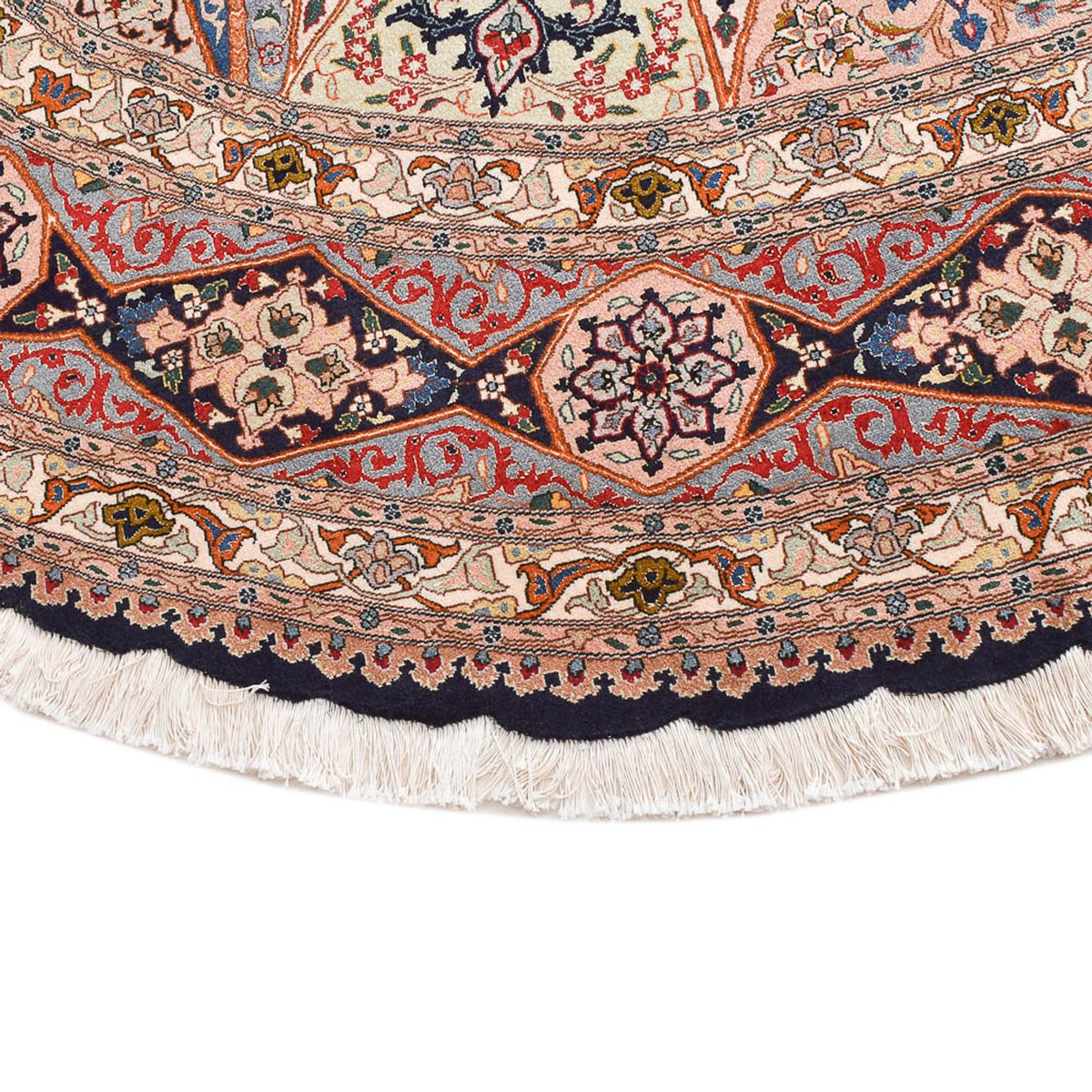 Alfombra Persa - Tabriz - Real redondo  - 250 x 250 cm - rojo claro