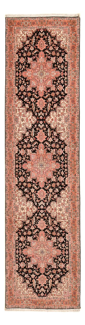 Alfombra de pasillo Alfombra Persa - Tabriz - Real - 352 x 90 cm - rojo claro