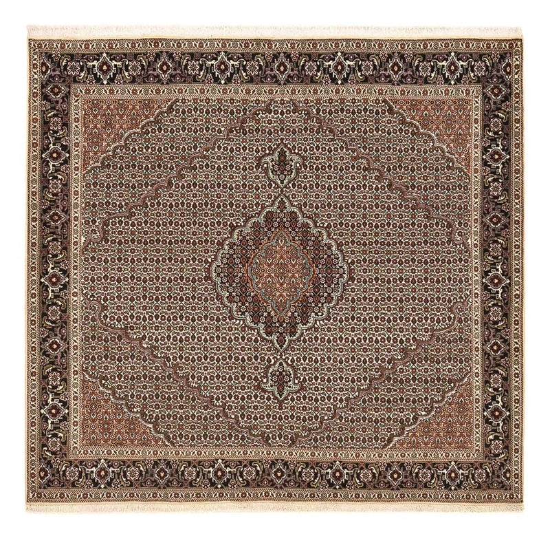Alfombra Persa - Tabriz - Real cuadrado  - 202 x 200 cm - marrón