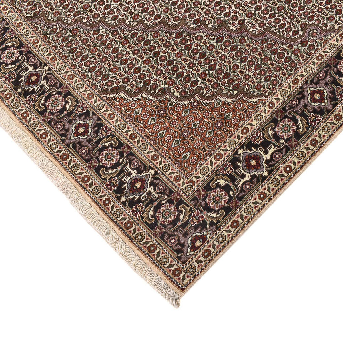 Alfombra Persa - Tabriz - Real cuadrado  - 202 x 200 cm - marrón