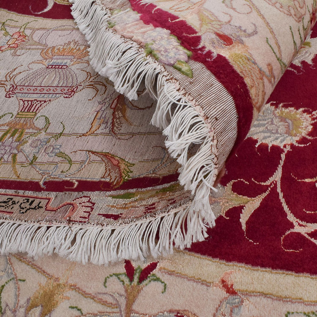 Alfombra Persa - Tabriz - Real redondo  - 245 x 245 cm - rojo