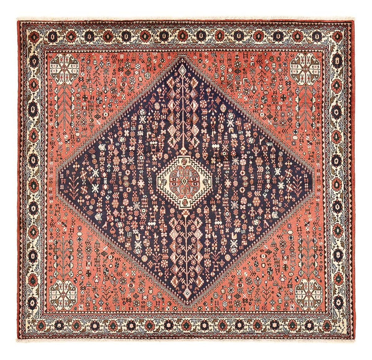 Alfombra persa - Nómada cuadrado  - 203 x 196 cm - rojo claro