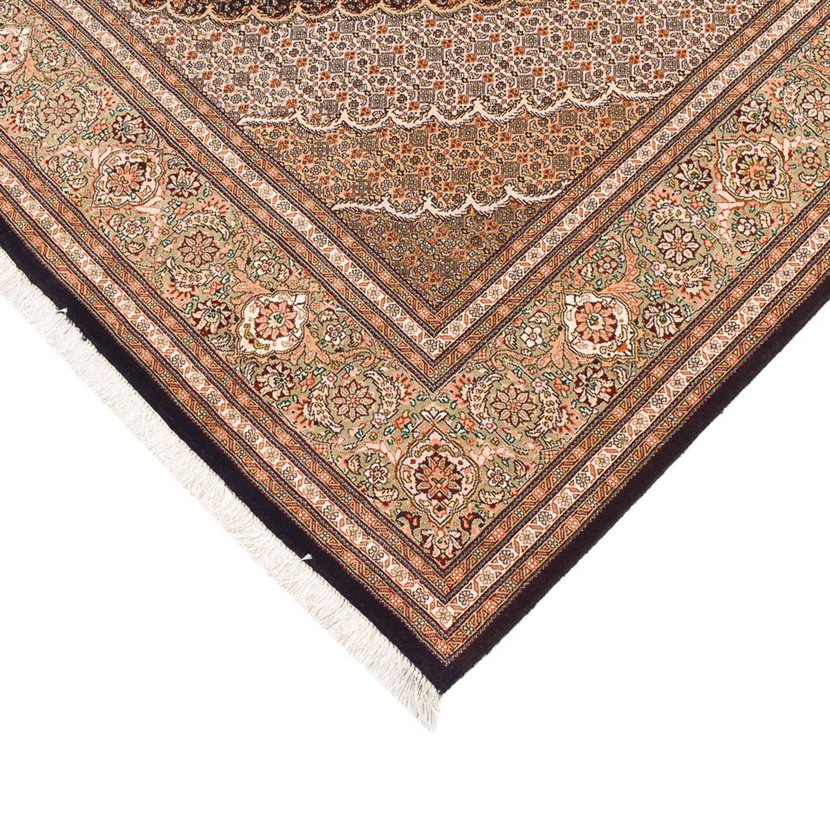 Alfombra Persa - Tabriz - Real - 250 x 202 cm - marrón oscuro