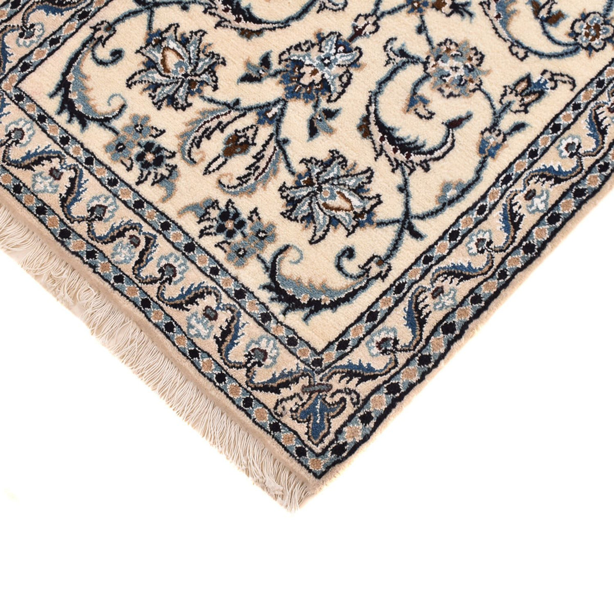 Alfombra de pasillo Alfombra Persa - Nain - Real - 195 x 59 cm - crema