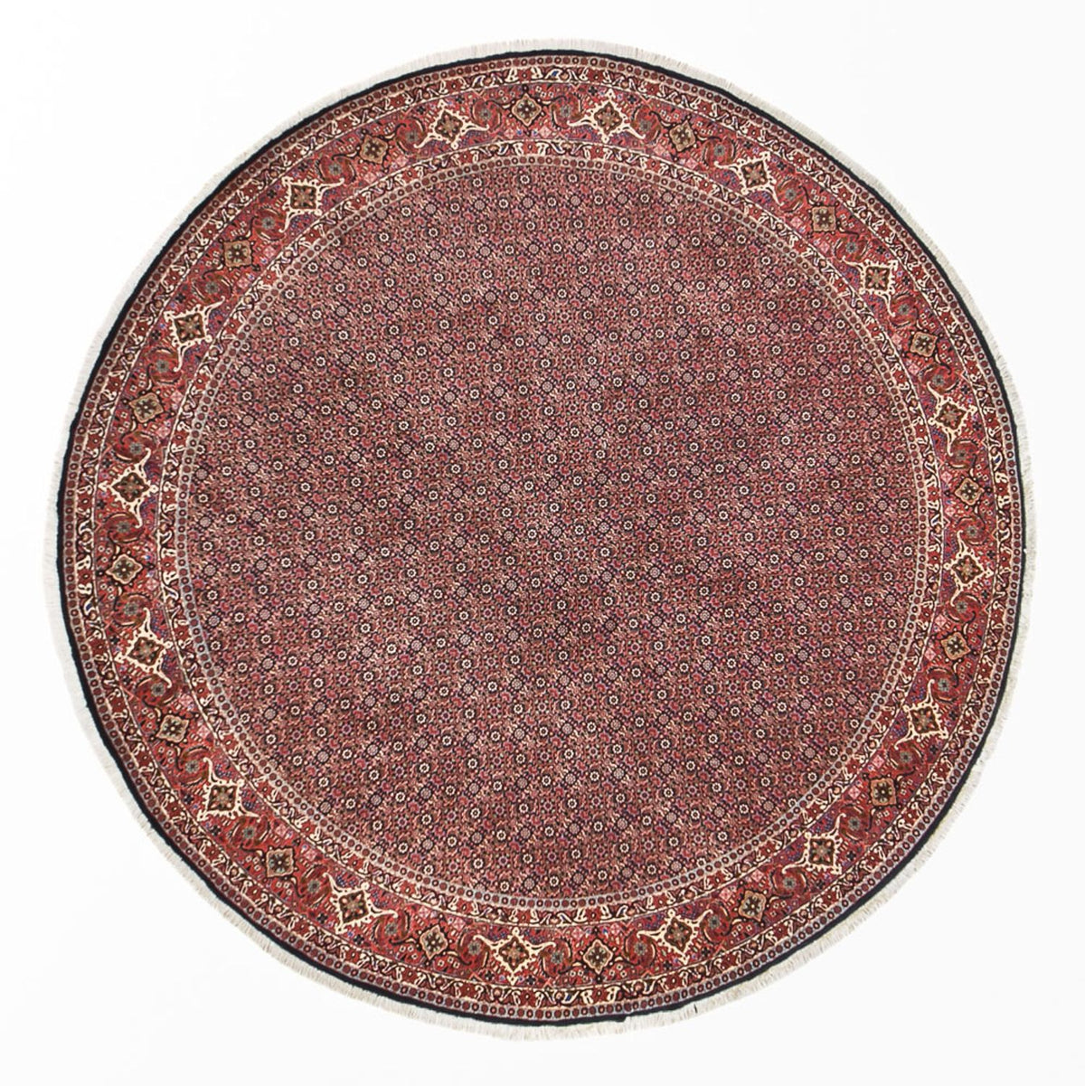 Alfombra persa - Bidjar redondo  - 300 x 300 cm - rojo oscuro