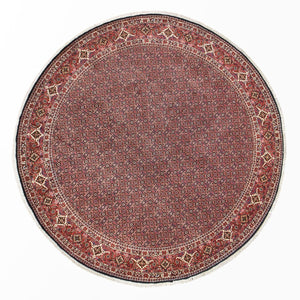 Alfombra persa - Bidjar redondo  - 300 x 300 cm - rojo oscuro