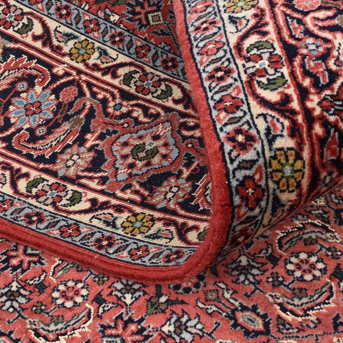 Alfombra persa - Bidjar - 195 x 132 cm - rojo oscuro