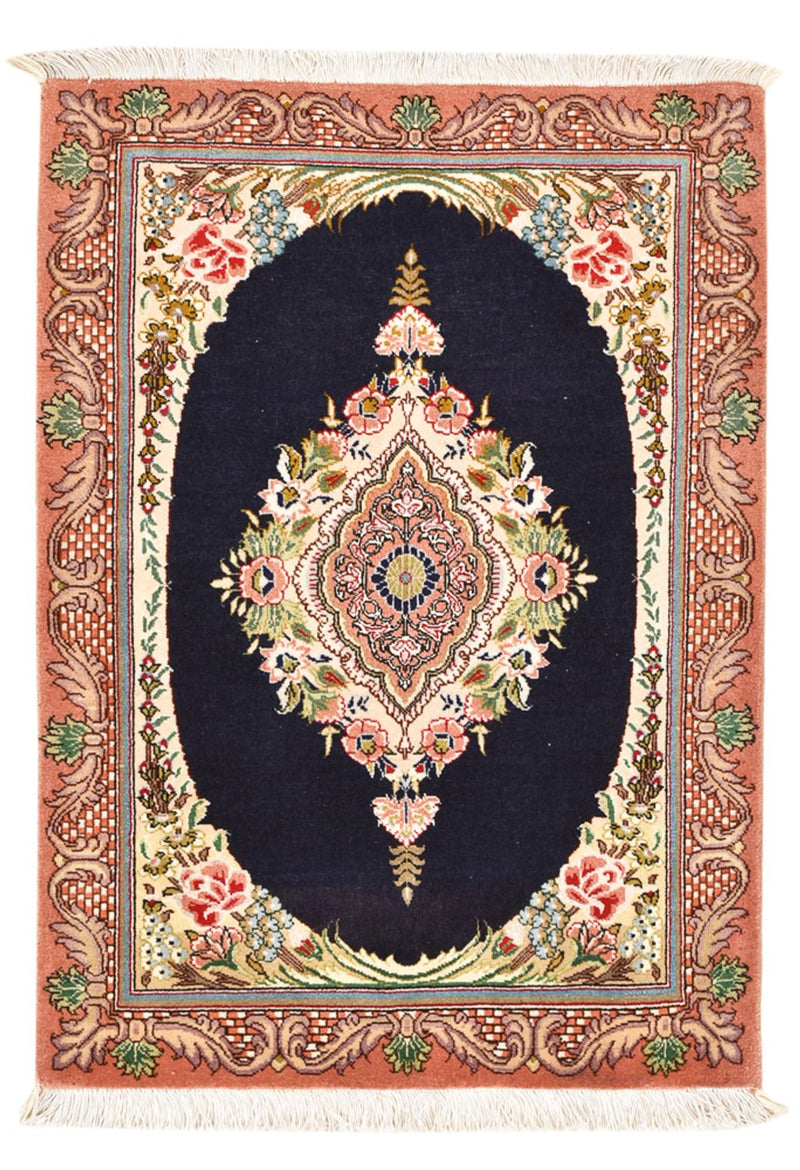 Alfombra Persa - Tabriz - Real - 90 x 60 cm - azul oscuro