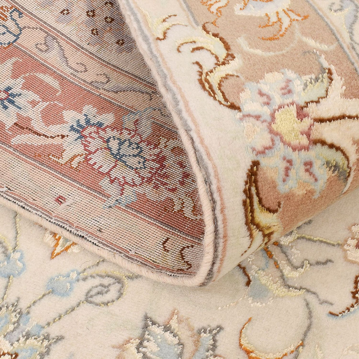 Alfombra de pasillo Alfombra Persa - Tabriz - Real - 372 x 87 cm - beige