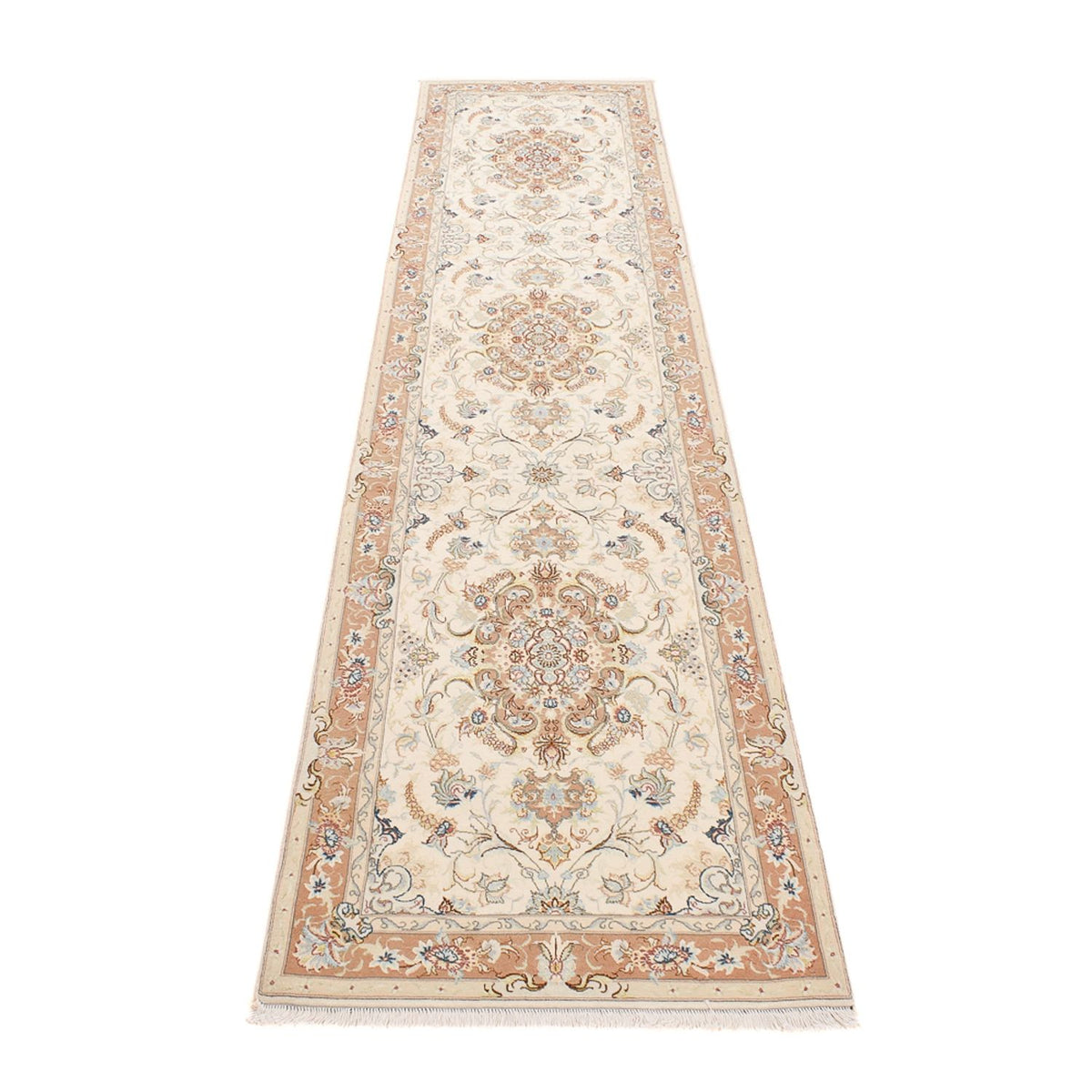 Alfombra de pasillo Alfombra Persa - Tabriz - Real - 372 x 87 cm - beige