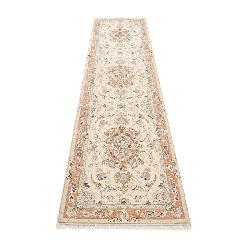 Alfombra de pasillo Alfombra Persa - Tabriz - Real - 372 x 87 cm - beige