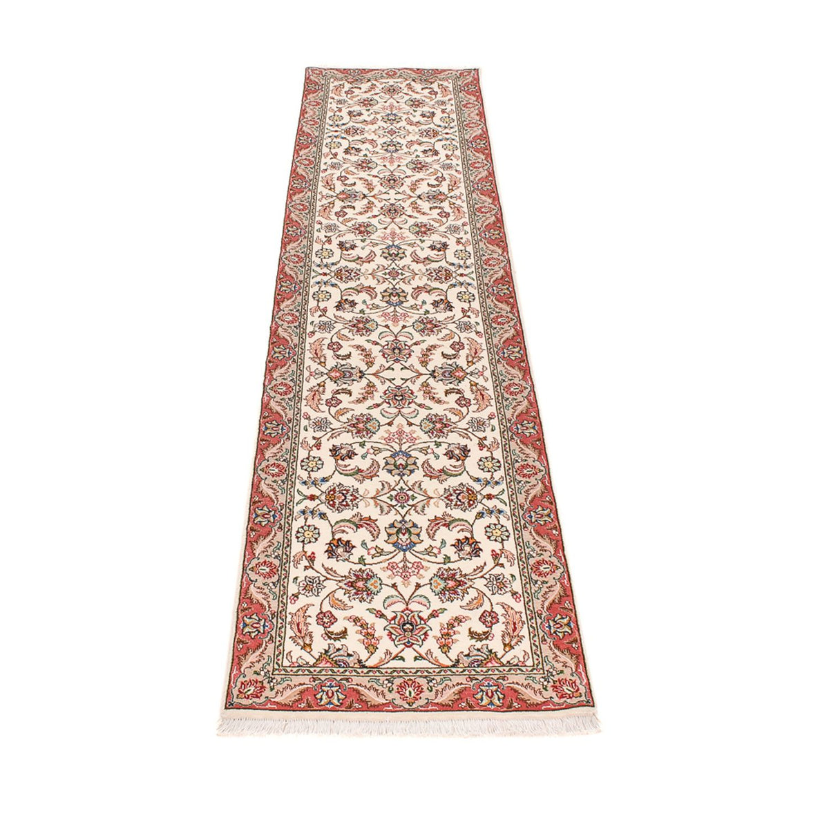 Alfombra de pasillo Alfombra Persa - Tabriz - Real - 301 x 68 cm - beige