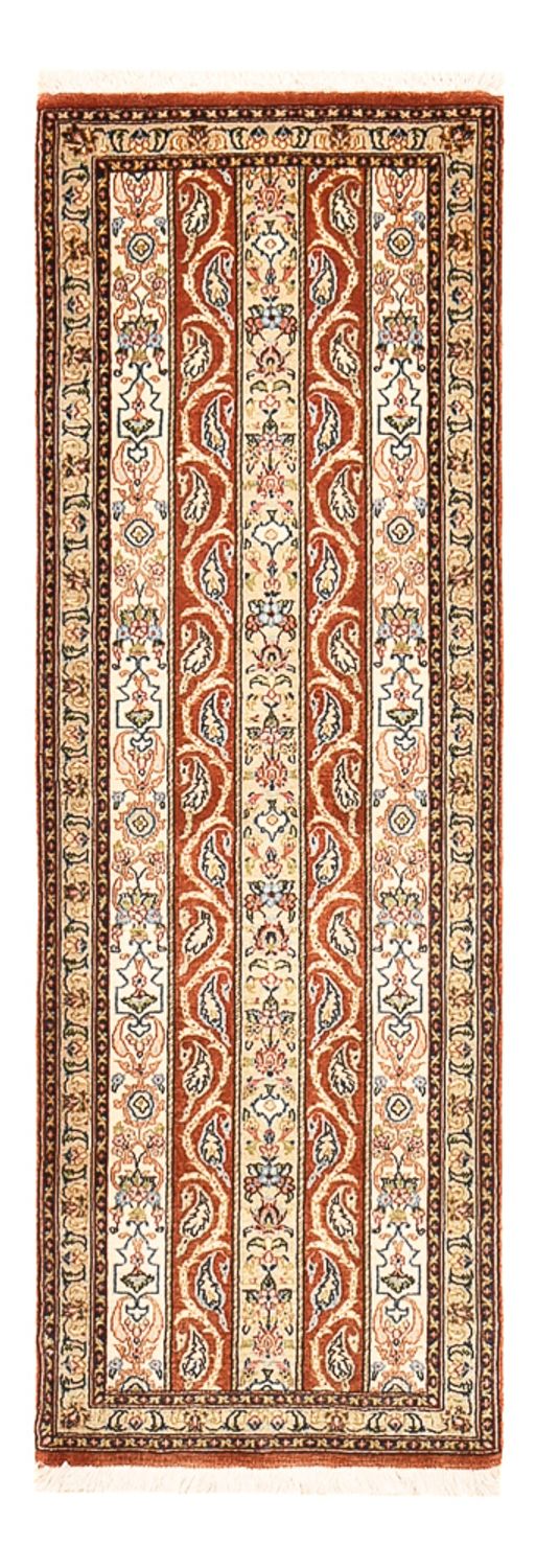 Alfombra de pasillo Alfombra Persa - Ghom - Royal - 150 x 51 cm - beige oscuro
