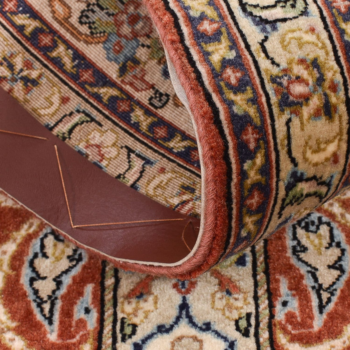 Alfombra de pasillo Alfombra Persa - Ghom - Royal - 150 x 51 cm - beige oscuro