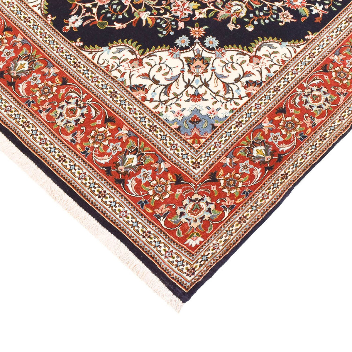 Alfombra Persa - Ghom - Royal - 218 x 138 cm - azul oscuro