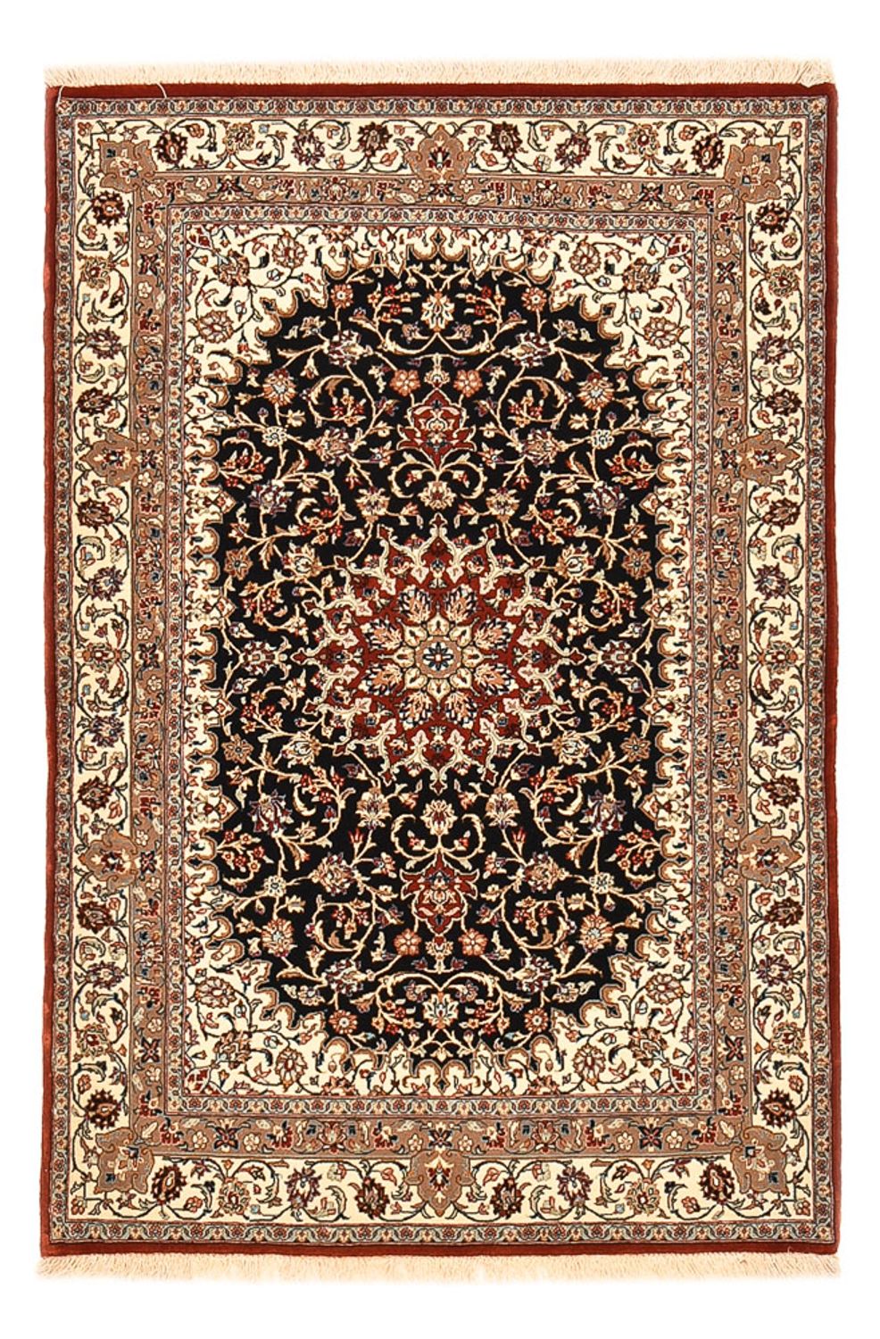 Alfombra Persa - Ghom - Royal - 154 x 103 cm - azul oscuro