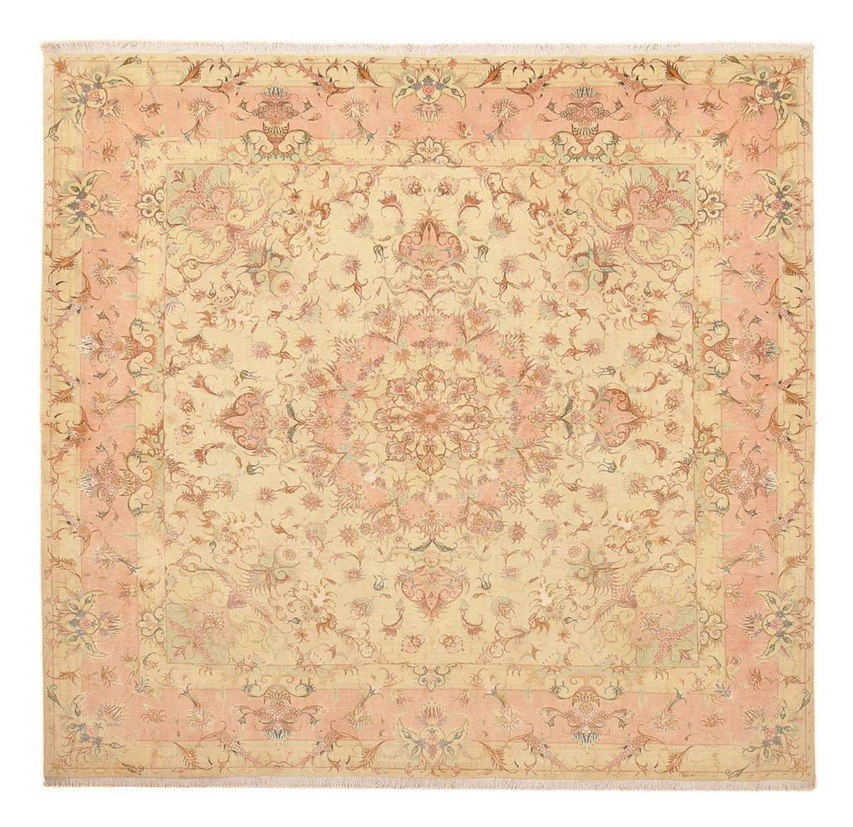 Alfombra Persa - Tabriz - Real cuadrado  - 248 x 242 cm - beige claro
