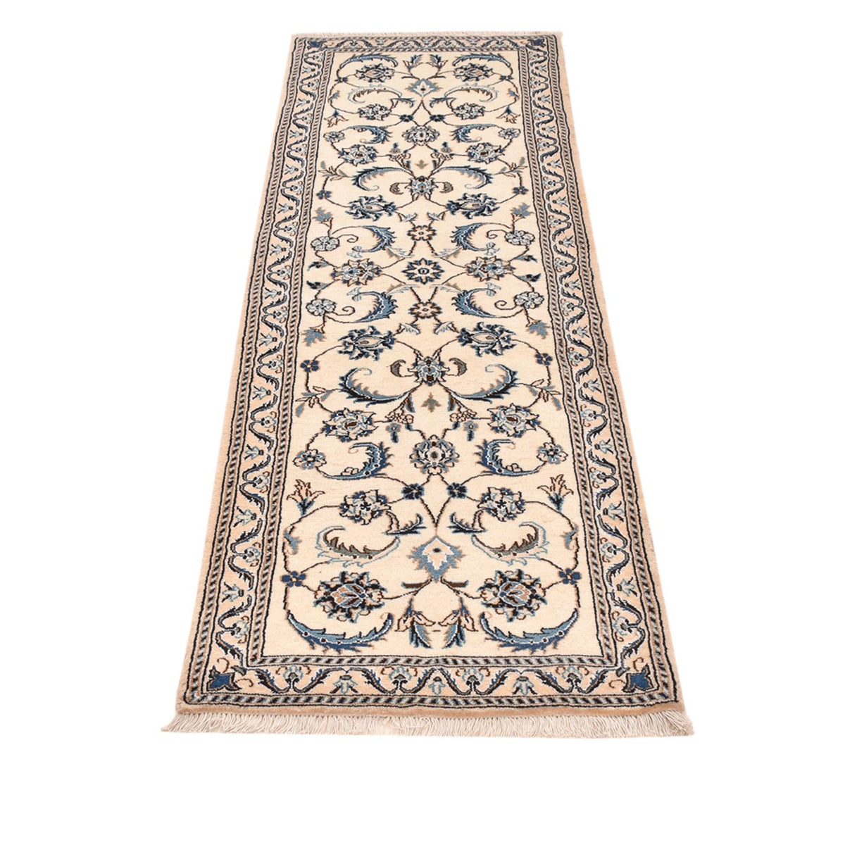 Alfombra de pasillo Alfombra Persa - Nain - Real - 202 x 60 cm - crema