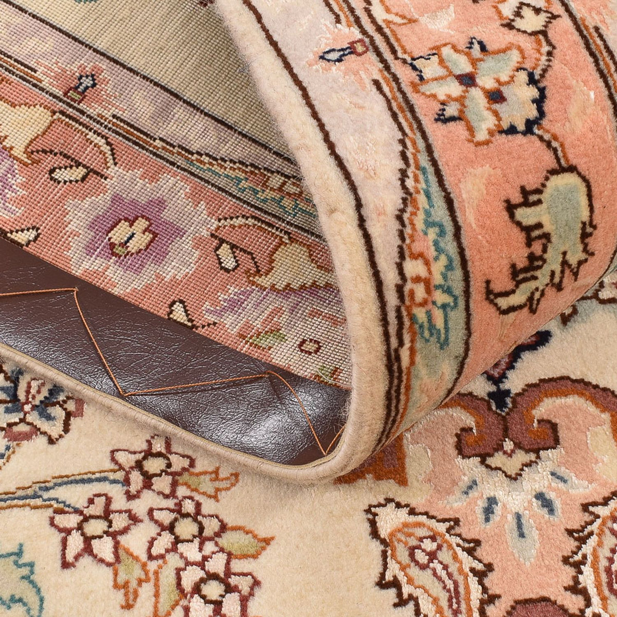 Alfombra de pasillo Alfombra Persa - Tabriz - Real - 210 x 81 cm - beige