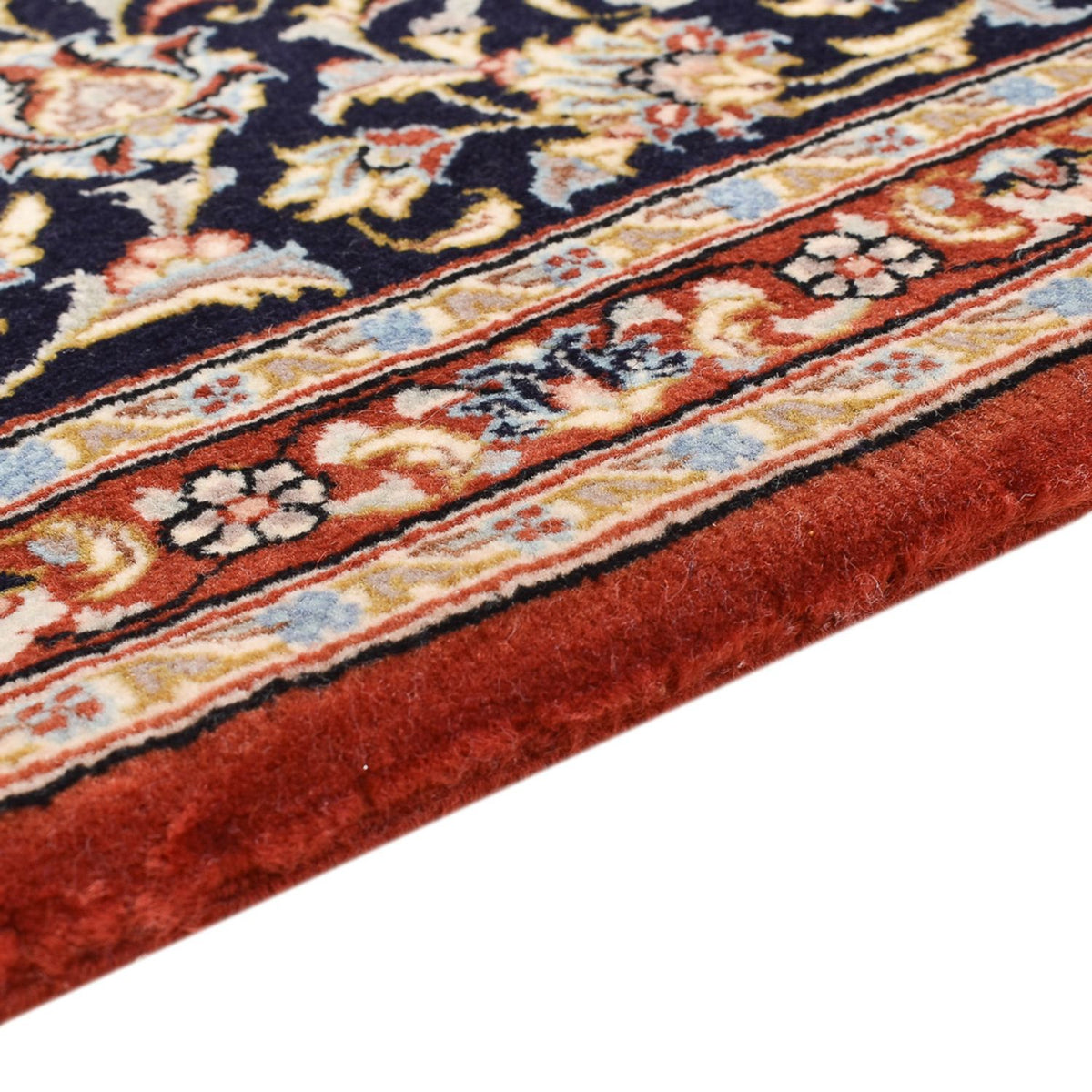Alfombra de pasillo Alfombra Persa - Ghom - Royal - 155 x 55 cm - azul oscuro
