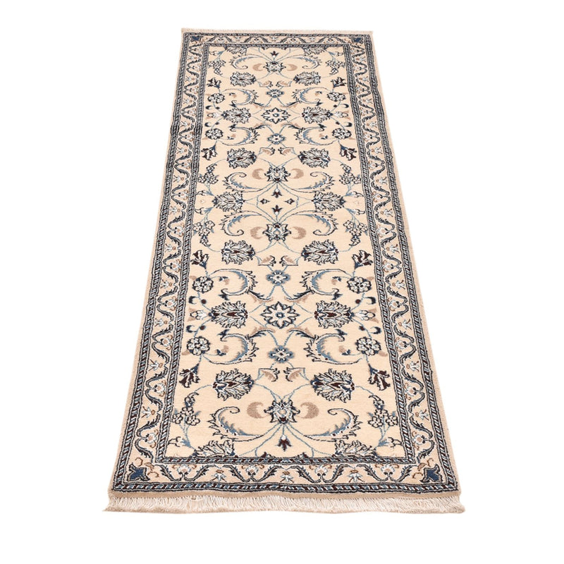 Alfombra de pasillo Alfombra Persa - Nain - Real - 195 x 60 cm - crema