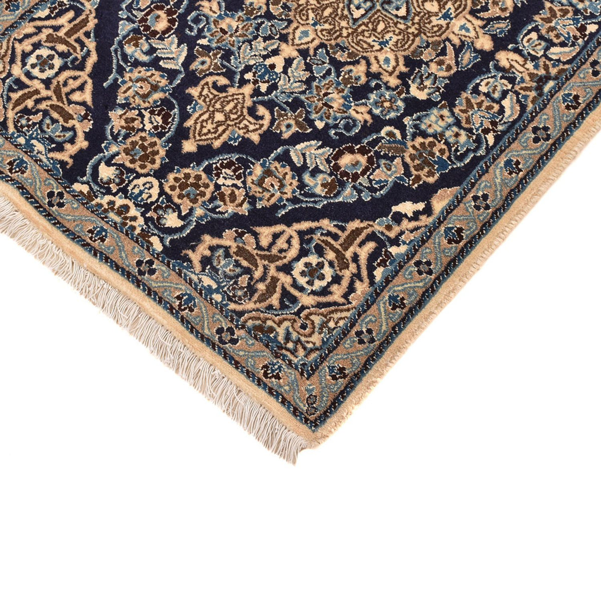 Alfombra de pasillo Alfombra Persa - Nain - Real - 188 x 65 cm - azul oscuro