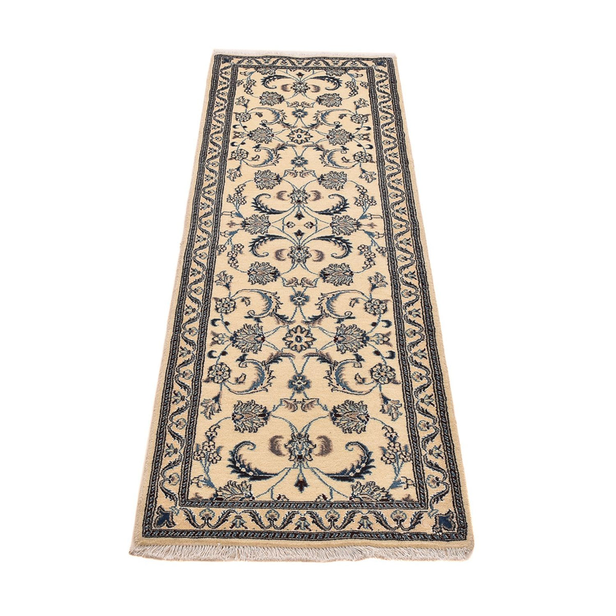 Alfombra de pasillo Alfombra Persa - Nain - Real - 199 x 60 cm - beige