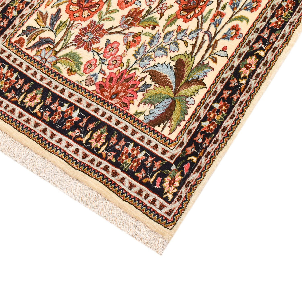 Alfombra de pasillo Alfombra Persa - Ghom - Royal - 204 x 57 cm - beige