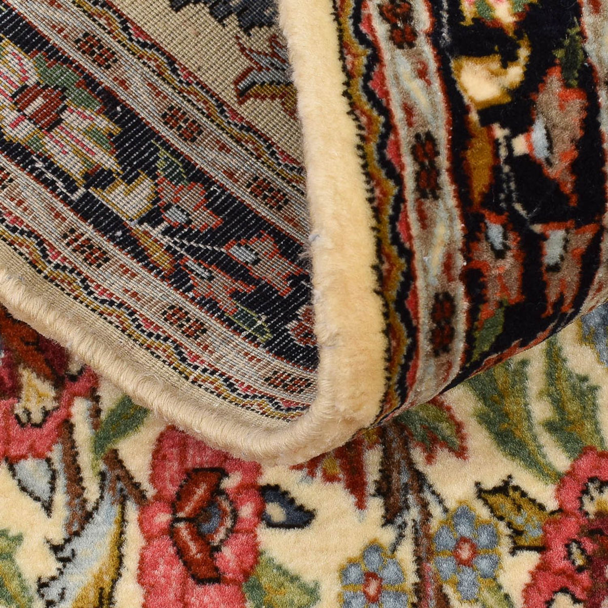 Alfombra de pasillo Alfombra Persa - Ghom - Royal - 204 x 57 cm - beige