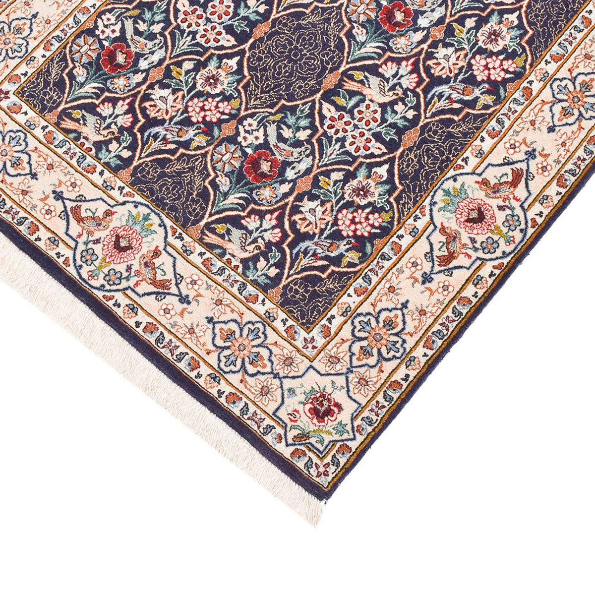 Alfombra de pasillo Alfombra Persa - Ghom - Royal - 300 x 80 cm - azul oscuro