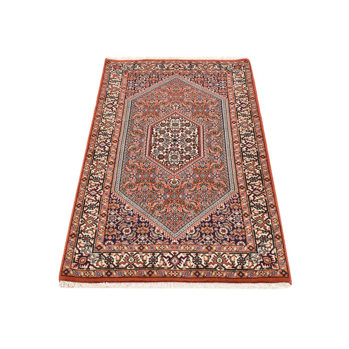Alfombra persa - Bidjar - 145 x 78 cm - rojo burdeos